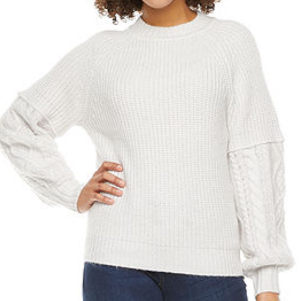 A.n.a Womens Plus Crew Neck Long Sleeve Pullover Sweater